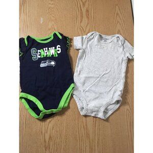 Bundle Of 2 NFL Seattle Seahawks Carter's Onesies Size 12 Months